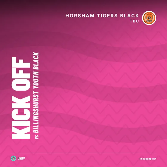 Kick off graphic made in Lineup for Horsham Tigers Black