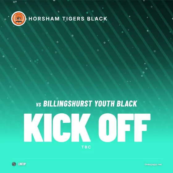 Kick off graphic made in Lineup for Horsham Tigers Black