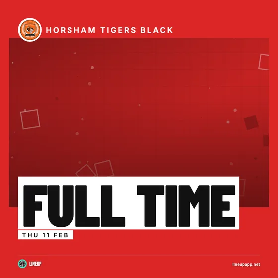 Result graphic made in Lineup for Horsham Tigers Black