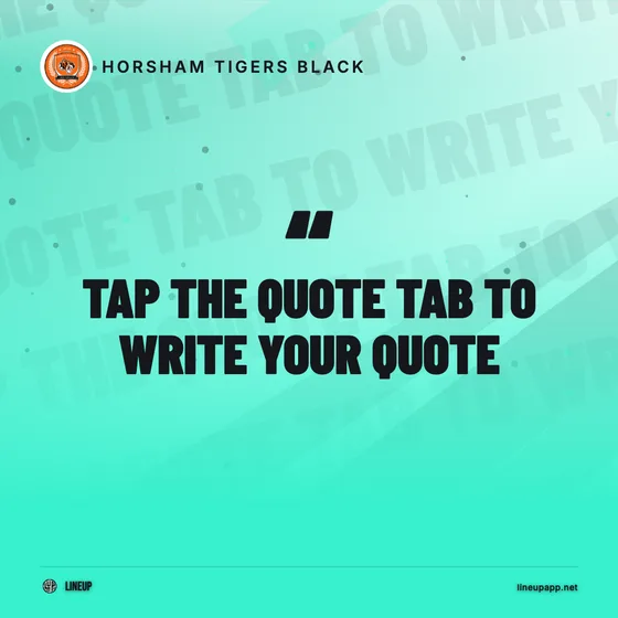 Result graphic made in Lineup for Horsham Tigers Black
